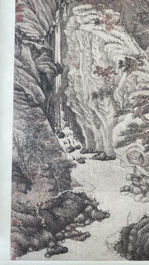 【定制书画】（明）沈周《庐山高图》纸本 立轴 馆藏书画精仿复制艺术品（付款后28天内发货） 商品图4