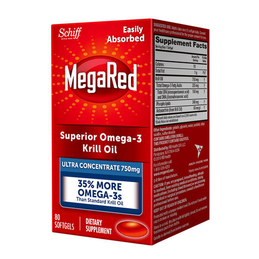 Schiff MegaRed 脉拓 磷虾油软胶囊750mg 80粒 商品图3