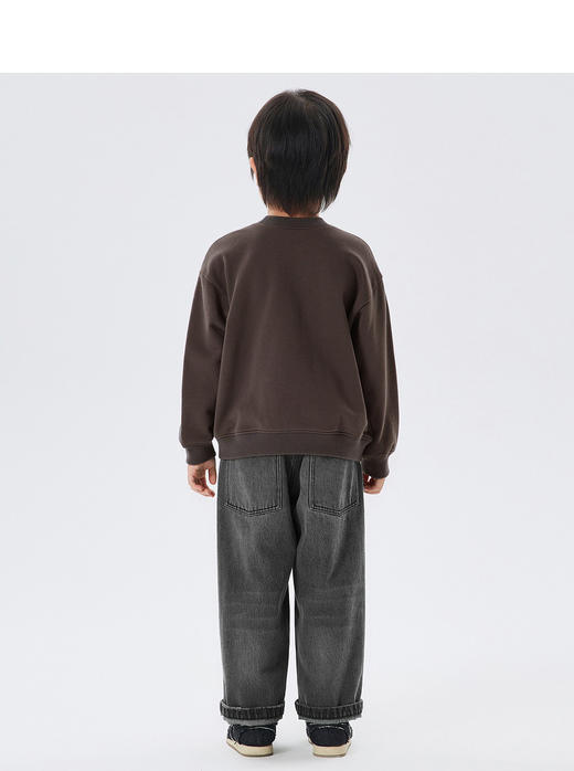 江南布衣童  22年秋款  结实耐磨立体装饰无帽套头卫衣   1M8410400 商品图5