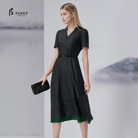 TANGY Collection/天意精品2022年秋季新品女士茛绸连衣裙