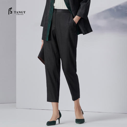 TANGY Collection/天意精品2022年秋冬新品时色系列茛绸小脚裤 商品图0