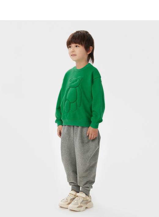 江南布衣童  22年秋款  结实耐磨立体装饰无帽套头卫衣   1M8410400 商品图6