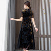 奥黛旗袍高级感黑色日常2022年新款高端气质优雅改良裙 XYX9755 商品缩略图3