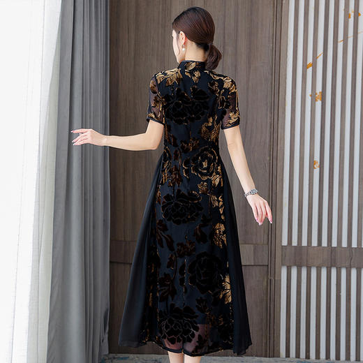 奥黛旗袍高级感黑色日常2022年新款高端气质优雅改良裙 XYX9755 商品图3