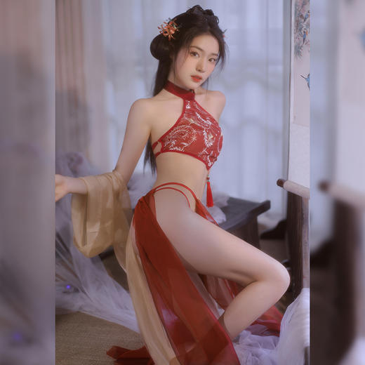 【红纱盼君】霏慕 小倩古风 绣花肚兜纱裙套装 情趣内衣 商品图7