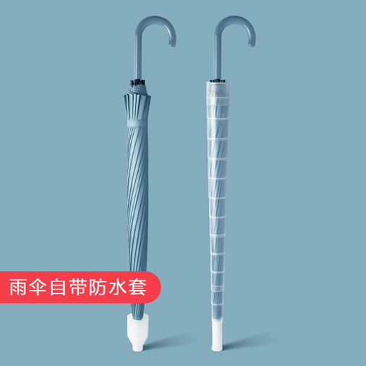 【不滴水自带防水套】24骨防水套加大双人可用雨伞 大号车载抗风暴长柄伞 商品图3