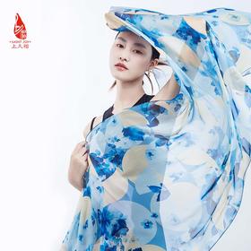 SAINTJOY/上久楷夏季真丝长巾 桑蚕丝 青花春韵CJS22007