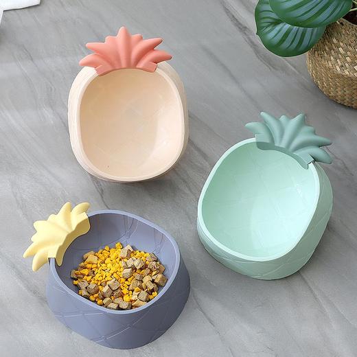 新品水果菠萝形宠物碗 猫猫狗狗塑料单碗食盆 耐摔防滑环保材质 商品图0