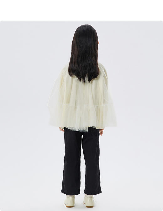 江南布衣童  22年秋款  优雅公主风网纱长袖衬衫  1M8210140 商品图8