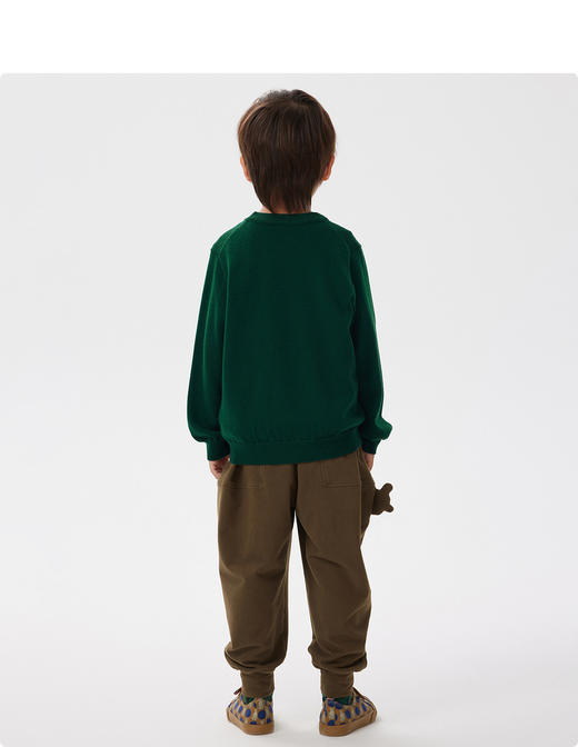 江南布衣童  22年秋款 巴素兰羊毛柔软百搭长袖套头毛衫   1M8310260 商品图9