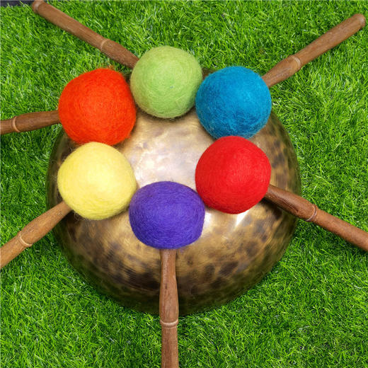 西藏佛音碗敲棒羊毛毡音钵锤西藏颂钵钵槌专业音疗满月钵棒配件 商品图3