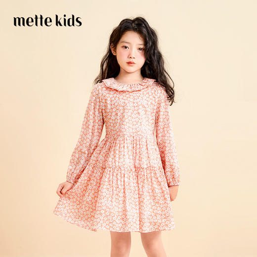 mettekids女童连衣裙2022秋季新款碎花公主裙儿童春秋装长袖裙子 商品图0