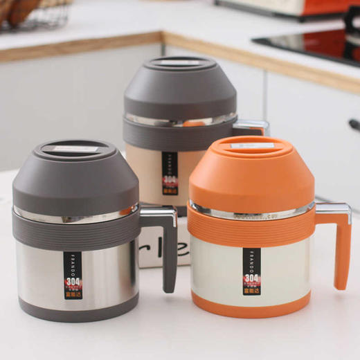 康巴赫生活馆富能达 304不锈钢饭盒便当盒保温学生食堂分格便携分隔上班族餐盒 商品图0