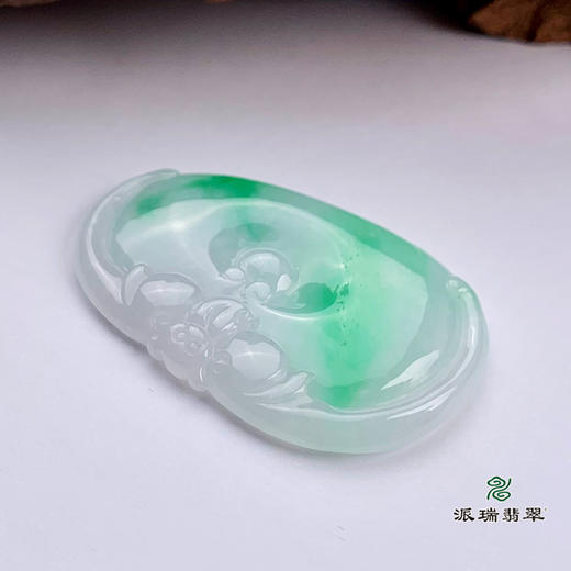 派瑞翡翠 翡翠挂件 糯种 飘花 商品图3