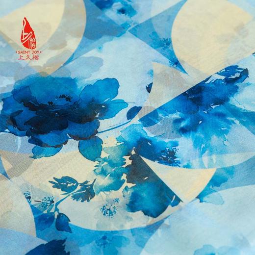 SAINTJOY/上久楷夏季真丝长巾 桑蚕丝 青花春韵CJS22007 商品图4