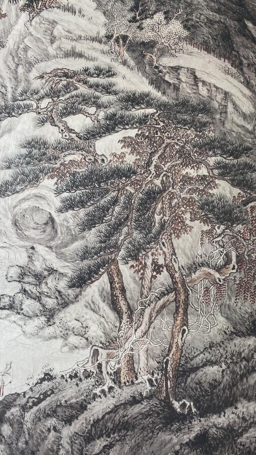 【定制书画】（明）沈周《庐山高图》纸本 立轴 馆藏书画精仿复制艺术品（付款后28天内发货） 商品图9