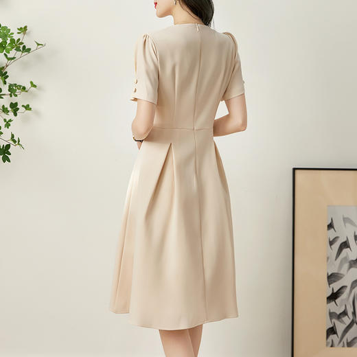 气质名媛，重工钉珠网纱拼接高阶设计感收腰显瘦A字连衣裙WLZD-2216304 商品图2