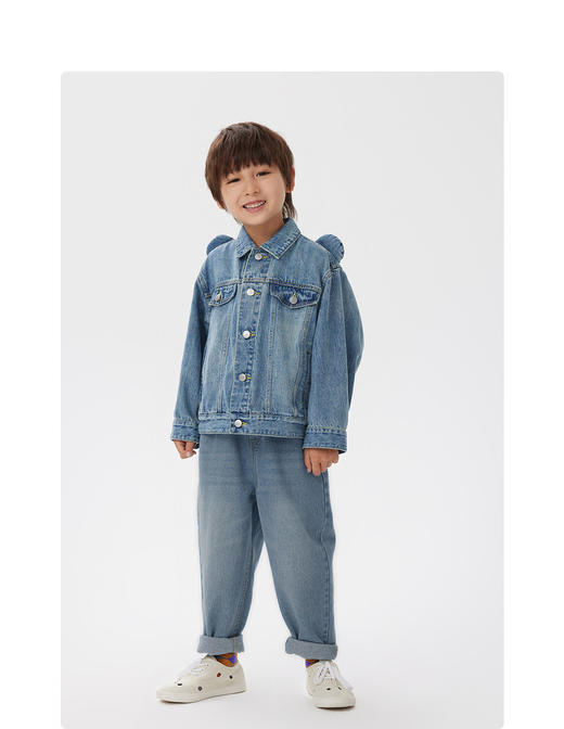 江南布衣童  22年秋款全棉立体可爱牛仔夹克  1M8610520 商品图6