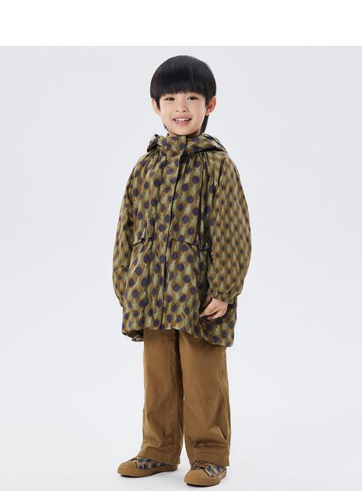 江南布衣童  22年秋款防风小熊主题印花中长款风衣  1M8910510 商品图9