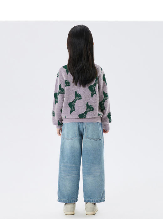 江南布衣童  22年秋款 百搭蝴蝶结可爱短款开襟毛衫  1M8310290 商品图4