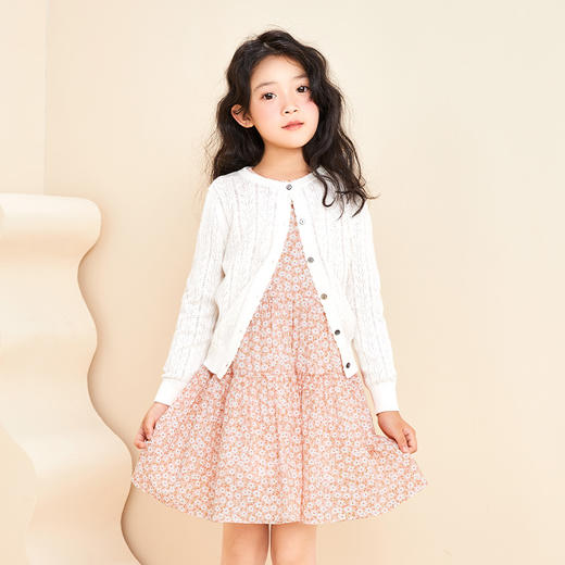 mettekids女童连衣裙2022秋季新款碎花公主裙儿童春秋装长袖裙子 商品图2