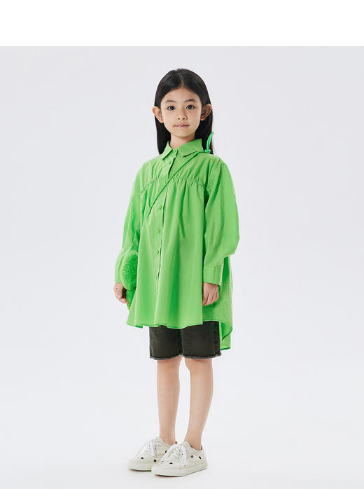 江南布衣童  22年秋款  府绸优雅可爱娃娃衫长袖连衣裙  1M8G10620 商品图5