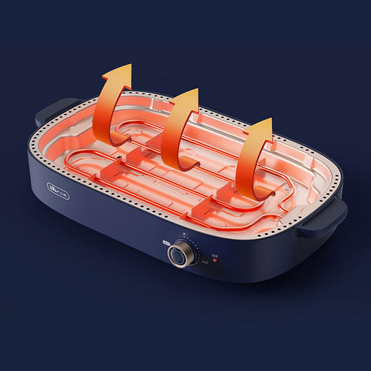 【小程序】小熊烤肉锅家用烤肉盘电烤盘一体多功能新款家庭室内可拆卸电烤炉 DKL-D12Y1  分离式烤盘+木铲（双色可选） 商品图2