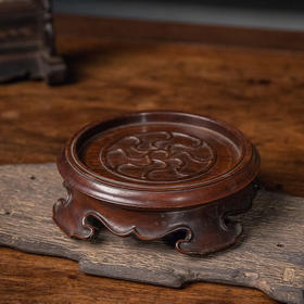 清 红木云纹四足器座