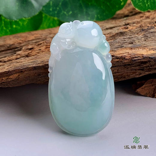 派瑞翡翠 翡翠挂件 糯种 飘花 商品图2