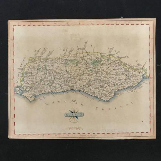 约19世纪中后期 英国郡县手工上色老地图 6款可选无装裱 商品图4