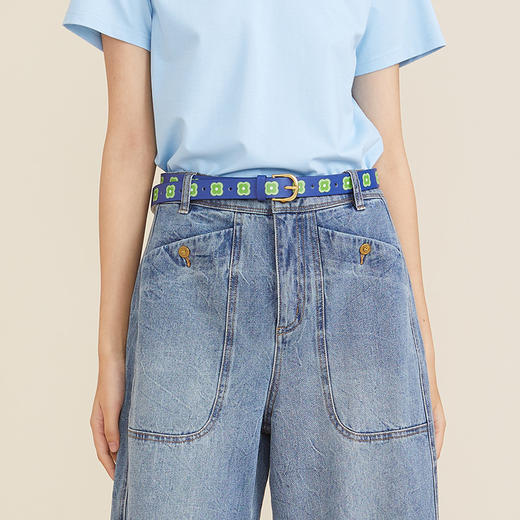 谜底2022夏季新款小从设计质感PU印花女士皮带装饰腰带222MQ0935 商品图1