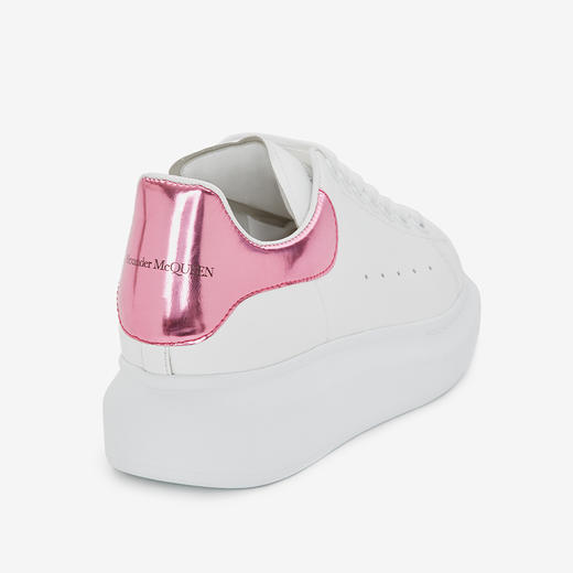 ALEXANDER MCQUEEN 亚历山大.麦昆 女士皮革字母徽标印花粉色尾大廓形休闲运动鞋 白色 676702 WICGG 9993 商品图2