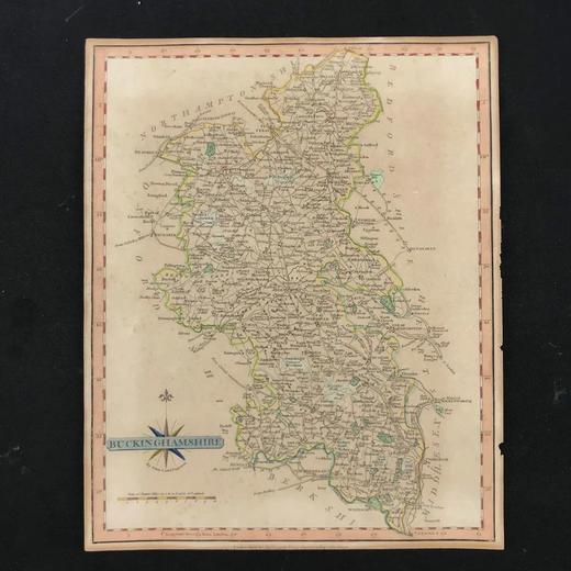 约19世纪中后期 英国郡县手工上色老地图 6款可选无装裱 商品图2