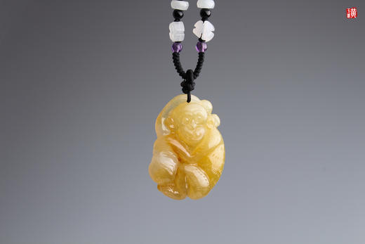 【金猴献瑞】天然黄翡翠吊坠  配精美挂绳 商品图1