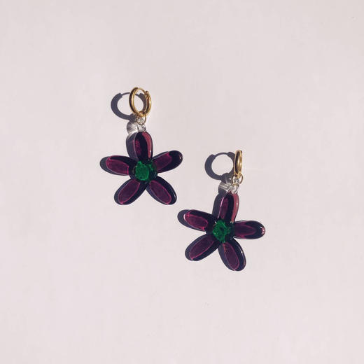 北京仓｜Ninfa-Flower-紫色花朵 耳环［葡萄牙设计师］ 商品图1