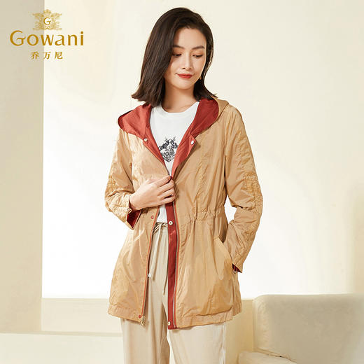 乔万尼风衣外套女小个子短款新款收腰显瘦高级感EF3B850 商品图1