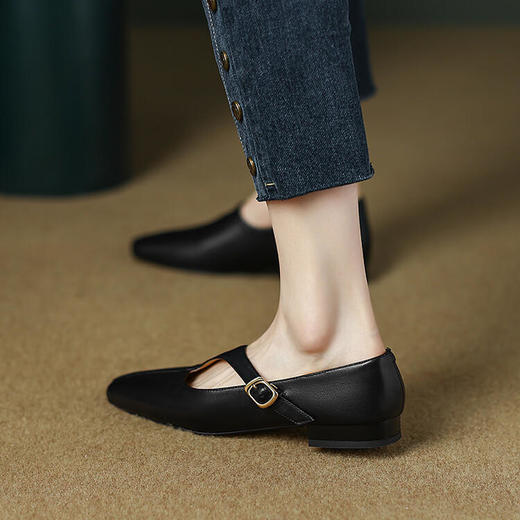 法式复古，软绵羊皮低跟粗跟百搭小众气质小皮鞋LDKG-S5059 商品图5