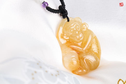 【金猴献瑞】天然黄翡翠吊坠  配精美挂绳 商品图2