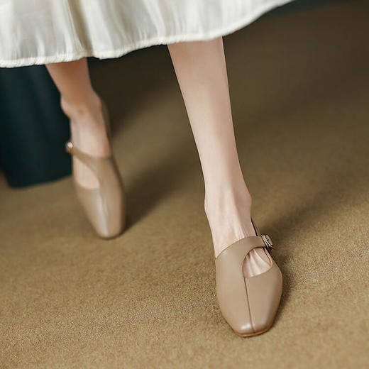 法式复古，软绵羊皮低跟粗跟百搭小众气质小皮鞋LDKG-S5059 商品图1