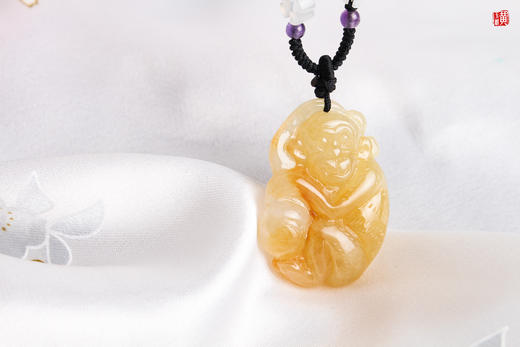 【金猴献瑞】天然黄翡翠吊坠  配精美挂绳 商品图5