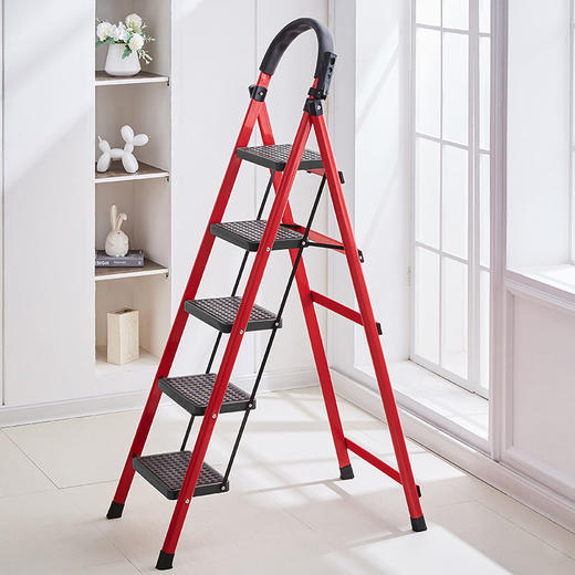 梯子家用折叠多功能碳钢人字梯加厚轻便楼梯步梯伸缩梯室内阁楼梯 商品图1