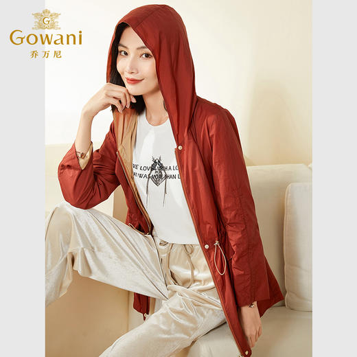 乔万尼风衣外套女小个子短款新款收腰显瘦高级感EF3B850 商品图2