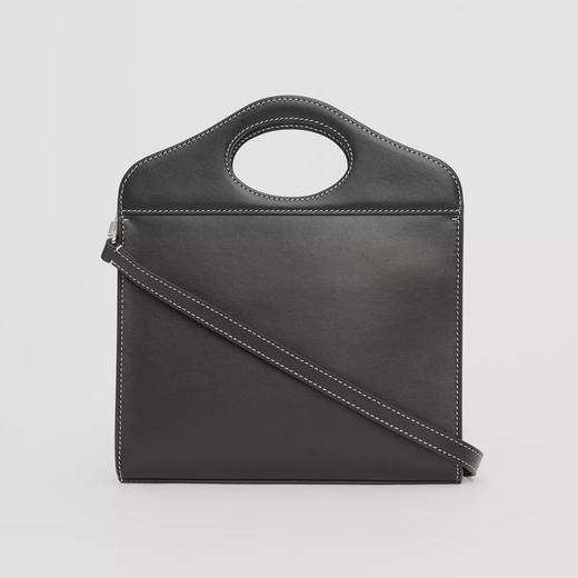BURBERRY 巴宝莉 女士皮革迷你缉明线皮革口袋提挎包 黑色 8040892 A1189 商品图2