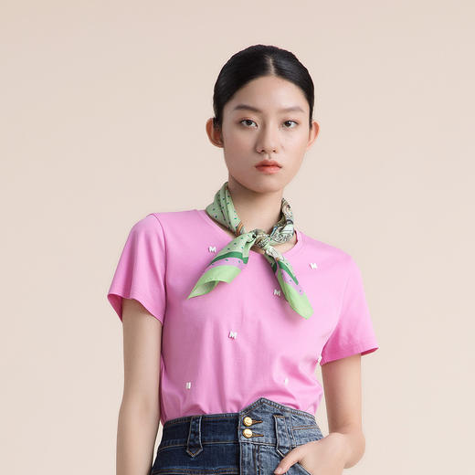 谜底2022夏季新款复古时尚100%桑蚕丝两用头巾小方巾女222MQ0902 商品图3