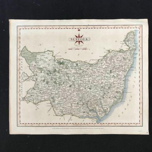 约19世纪中后期 英国郡县手工上色老地图 6款可选无装裱 商品图0