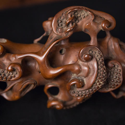 清 黄杨木透雕灵芝纹大如意 商品图2