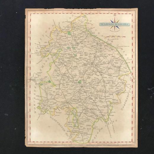 约19世纪中后期 英国郡县手工上色老地图 6款可选无装裱 商品图1