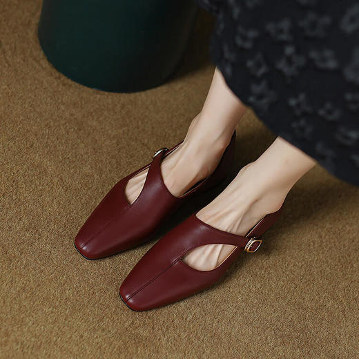 法式复古，软绵羊皮低跟粗跟百搭小众气质小皮鞋LDKG-S5059 商品图3