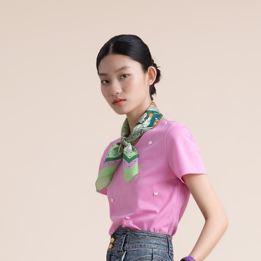 谜底2022夏季新款复古时尚100%桑蚕丝两用头巾小方巾女222MQ0902 商品图2