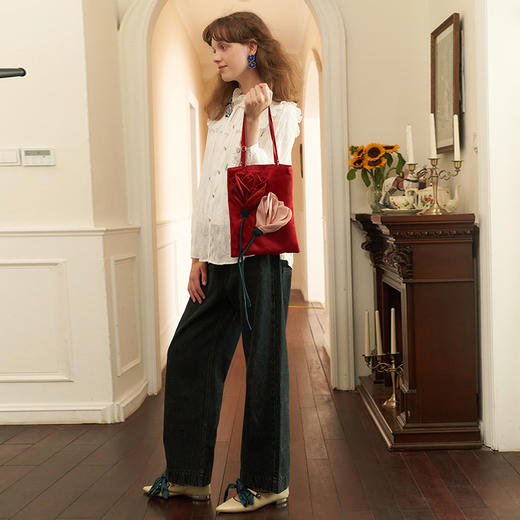 两三事梵高艺术郁金香公园秋季新款立体郁金香装饰手提包女包 商品图2